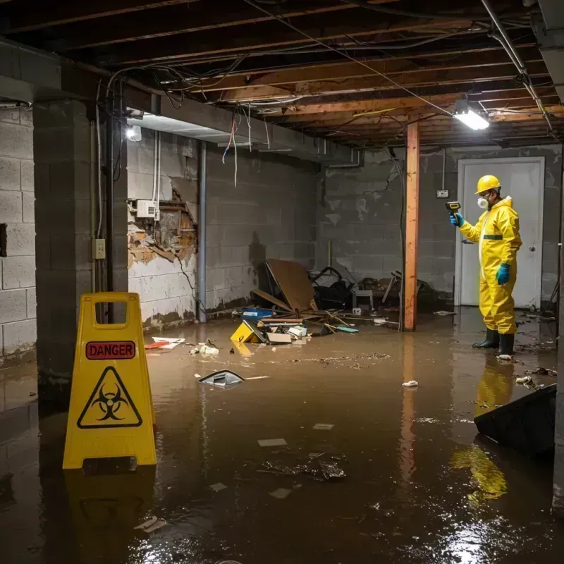 Flooded Basement Electrical Hazard in Saint Robert, MO Property